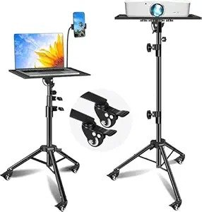 ZODUCT Multi-Purpose Projector Tripod on Wheel Adjustable Height for Laptop and Mobile Stand 360 Degree and Portable Trolley Stand for Home, Office, Stage or Studio (Projector Stand on Wheel)