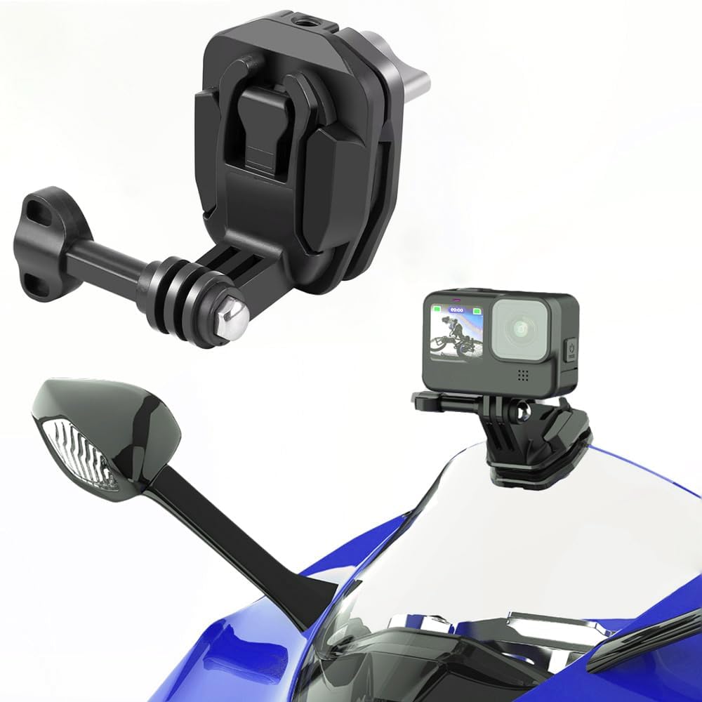 Motorcycle Windshield Clip Camera Mount for GoPro Hero 13 12 11 10 9 8 7, Insta 360 X5 X4 X3 Pro/Ace Pro 2 GO 3 GO 3S,DJI Osmo 3/4/5 Pro