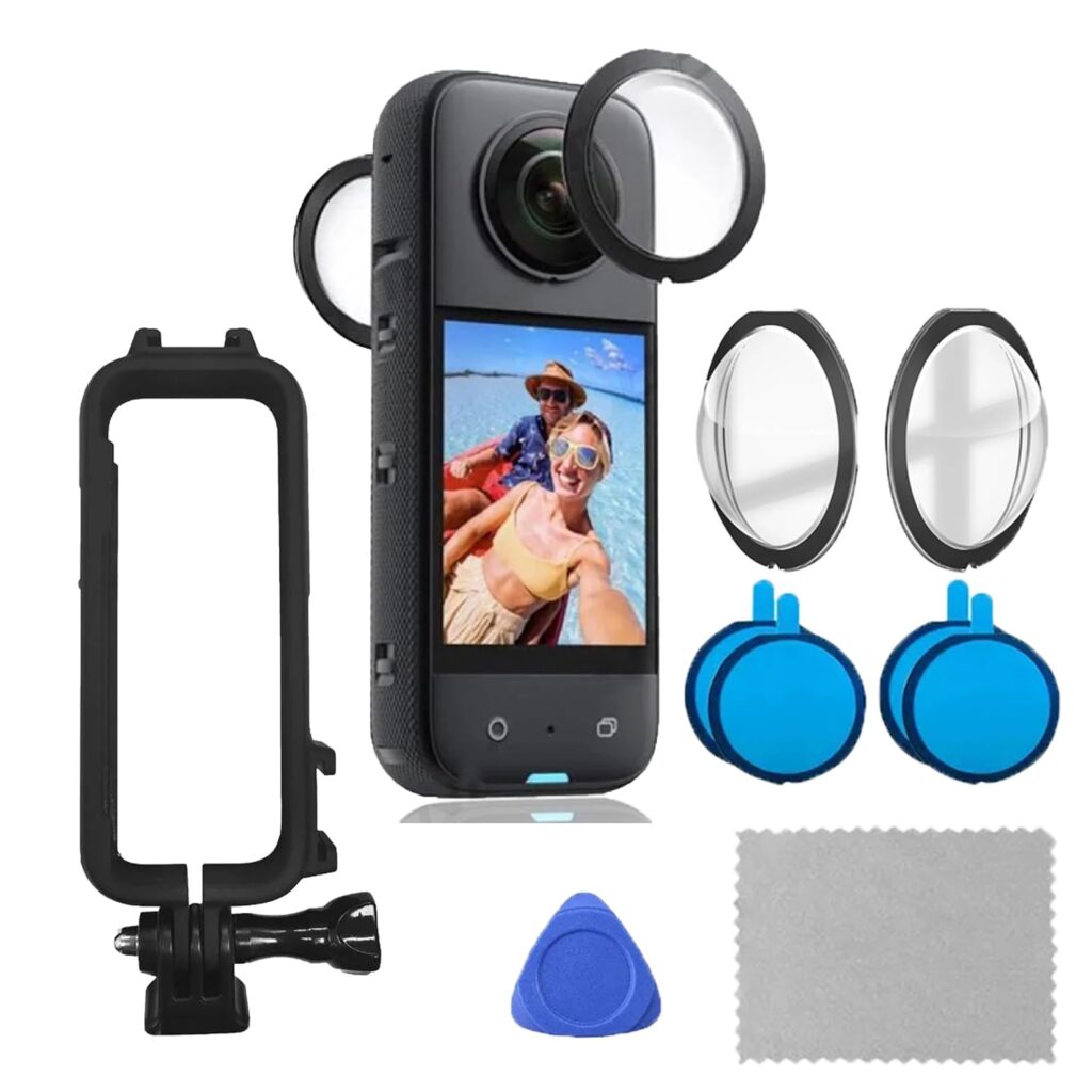 Insta360 One X3 Dual Lens with Plastic Hard Case Sticky Tempered for Insta360 Action Camera