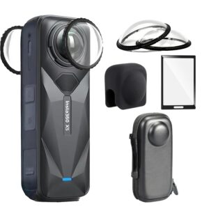 Insta360 X5 Kit Dual Lens and Screen Protector Guard Tempered with Storage Bag & Lens Cap for Insta 360 Accessories Action Camera  (Lens + Cap + Bag + Tempered)