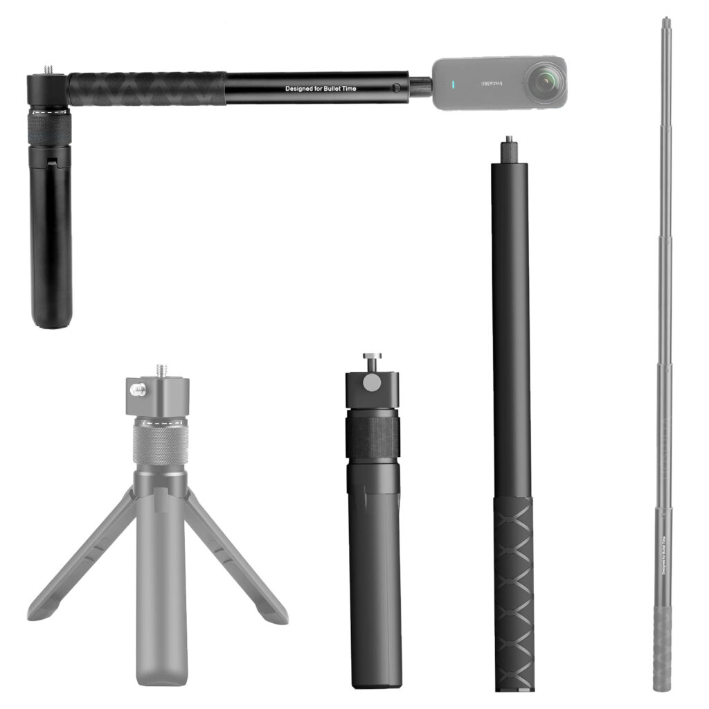 Insta360 3 in 1 Bullet Time Handle Grip with Invisible Stick 360 Degree Rotation for Action Camera